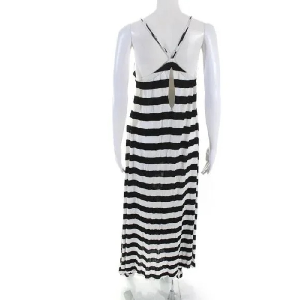 RARE A.L.C. Womens Striped Chevron Maxi Dress White Black Size Extra Small 2011 - Picture 7 of 13